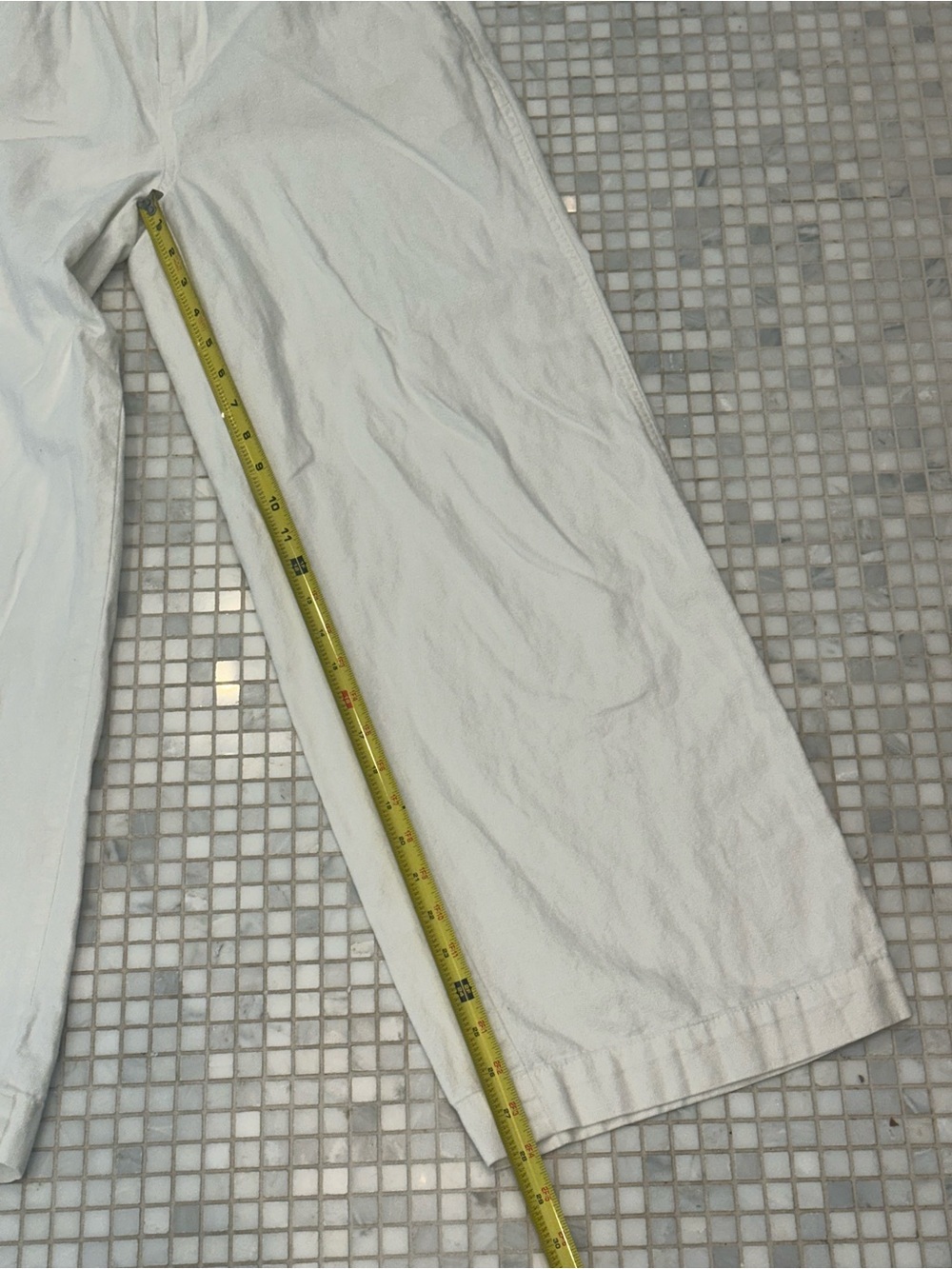Madwell White Wide-Leg Linen Cotton Blend Pants - Picture 3 of 9